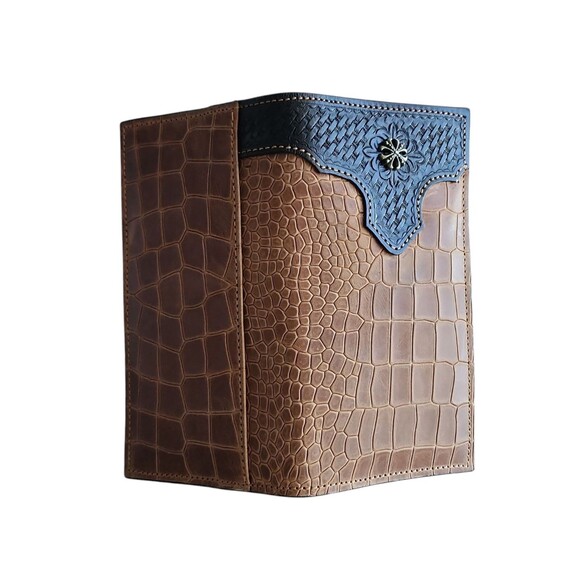 Ranger Belt Co Rodeo Wallet Western Tooled Leather Concho Exotic Print Tan - Picture 4 of 8